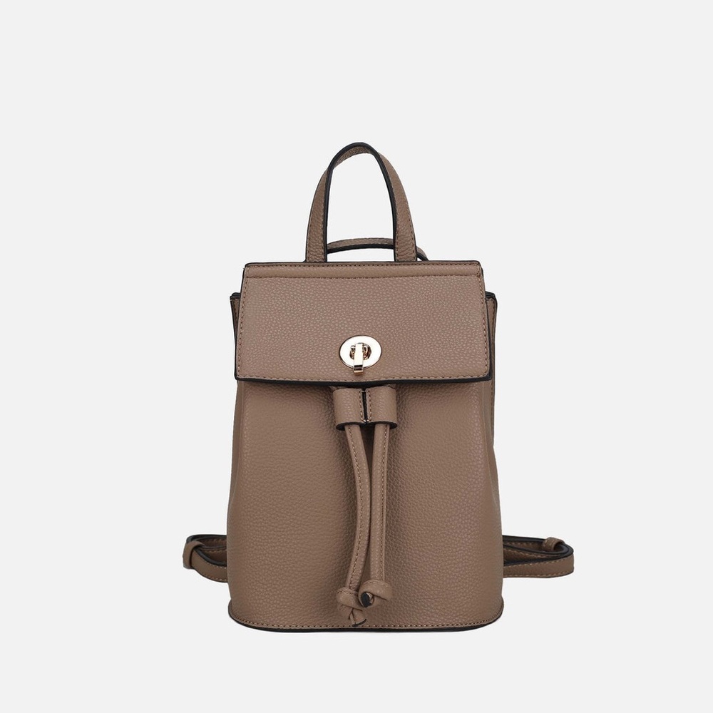 MKF Collection Serafina Vegan Leather Mini Backpack Taupe Color